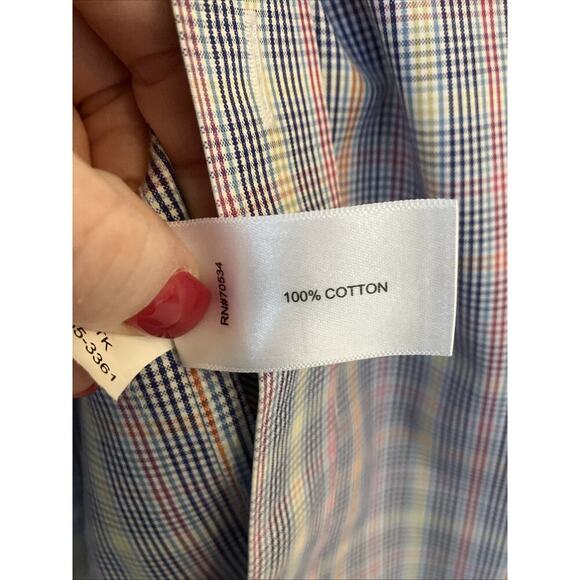 Orvis Shirt Mens Medium Blue Plaid Short Sleeve Button Down Casual Camp Outdoors - Picture 9 of 10